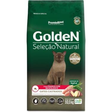 Imagem de Ração Golden Seleção Natural Gatos Castrados Frango 10,1Kg - Premier