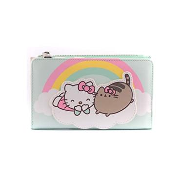 Imagem de Loungefly X Pusheen Hello Kitty Cloud Lounging Flap Wallet – Carteiras fofas da moda Kawaii, Multicor, P