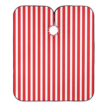 Imagem de Capa de barbeiro profissional com estampa Red Lines – Capa de salão à prova d'água para homens com alças ajustáveis no pescoço para corte de cabelo, tintura de cabelo 139,7 cm x 165 cm