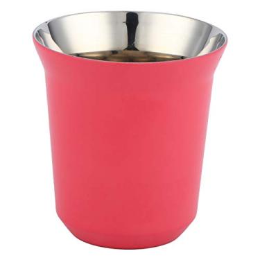 Imagem de Caneca de café com isolamento térmico de aço inoxidável de parede dupla, copo de cápsula de isolamento para casa, cozinha, escritório, viagem, festa (rosa vermelho)