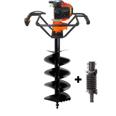 Imagem de Perfurador de Solo Vulcan Trent VPS520 2T 52cc 2,5hp Ideal Para Agricultura e Construção Civil com Broca 80x30cm + Amortecedor Kawashima