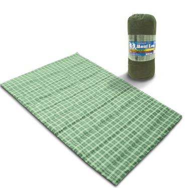 Imagem de Colchonete Casal 190x130cm Com Bolsa Para Transporte Xadrez Verde