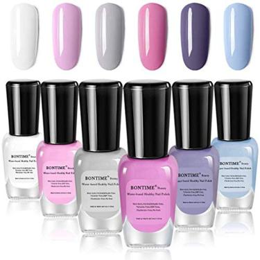 Imagem de BONTIME Unha não tóxica - Fácil Descascar e Rápido Seco, Conjunto de Esmalte à Base de Água Orgânica para Mulheres, Adolescentes, Crianças ( 6 Cores,0