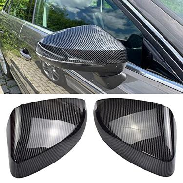 Imagem de 1 par de capas de espelho retrovisor preto de fibra de carbono para Audi A3 S3 8V RS3 2013 2014 2015 2016 2017 2018 2019 (fibra de carbono)