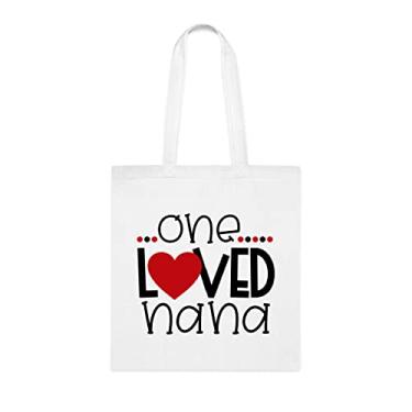 Imagem de Bolsa Tote Funny One Loved Nana, Bolsa One Loved Nana, para vovó, Bolsa de ombro Nana, Bolsas reutilizáveis para vovó, Presente para vovó de netos s, Branco