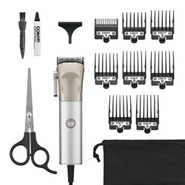 Imagem de Conair Máquina de cortar cabelo para homens, kit de corte de cabelo doméstico de 13 peças com cortador de cabelo profissional de alto desempenho MetalCraft