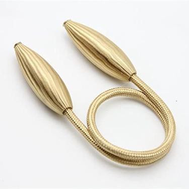 Imagem de Cortinas fortes com acessórios de haste de cortina de defletor de cortina de corda de liga de pelúcia, T0055, dourado