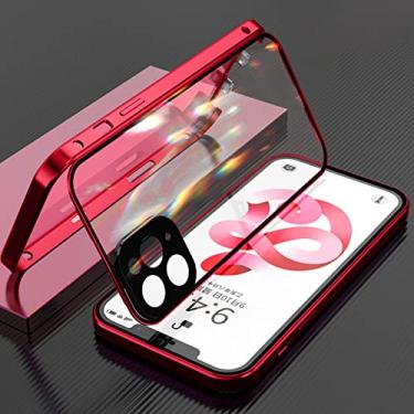 Imagem de Capa de telefone de vidro transparente delicada e bonita para iphone 13 11 12 pro max 7 8 plus x xs xr se 2020 resistente a choques capa tudo incluído, vermelho, para iphone 12 mini