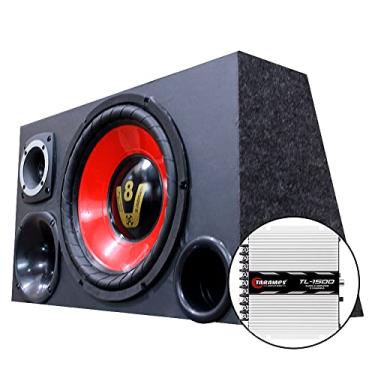 Imagem de Kit Caixa Trio Som Falante 12 Pol 800w Pmpo + Modulo Taramps