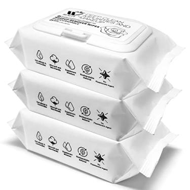 Imagem de WBM Lenços umedecidos para mulheres – 25 folhas, lenços faciais sem fragrância que limpam profundamente as impurezas, removem maquiagem, hidratam e purificam a pele para uma sensação de frescor