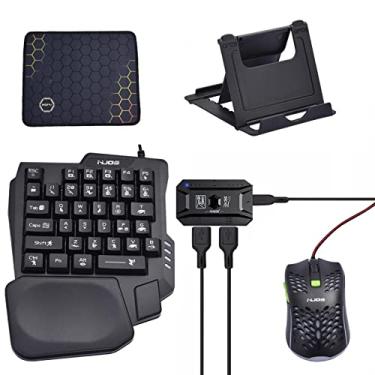 Imagem de uma mão - Pequeno teclado e mouse sem fio para jogos | Mini jogo 35 teclas com luz LED, controlador jogo portátil para jogador móvel, teclado mecânico