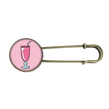 Imagem de Copo rosa doce sorvete art déco presente moda retrô broche de metal clipe jóias