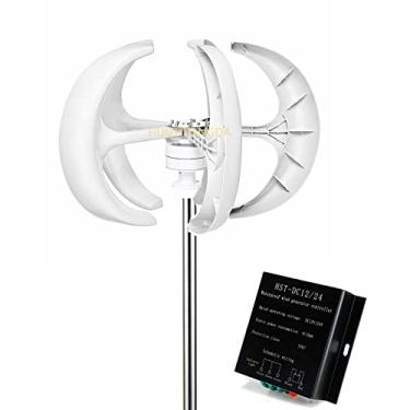 Imagem de Gerador de turbina eólica vertical eficiente, 4500W 110V/ 220V 5 lâminas Uso doméstico Turbina eólica Baixo ruído para casa de jardim, com controlador,220v
