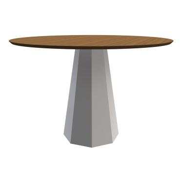 Imagem de Mesa De Jantar Isis 120cm Imbuia Off White Tampo Amadeirado New Ceval