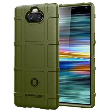 Imagem de Capa protetora à prova de choque capa de silicone de cobertura robusta de corpo inteiro compatível com Sony Xperia 10/Xperia XA3, capa protetora com capa de revestimento fosco (cor: verde militar)