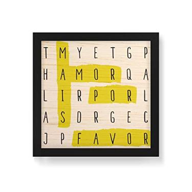 Imagem de Arte Maníacos Quadro Decorativo em Madeira Mais Amor Por Favor CPL - 30x30cm (Moldura caixa em laca preta)
