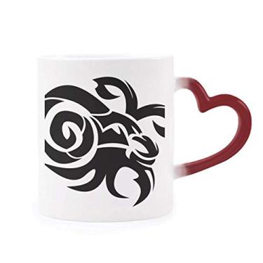 Imagem de Constellation Capricórnio signo do zodíaco Caneca sensível ao calor Copo de grés que muda de cor vermelha