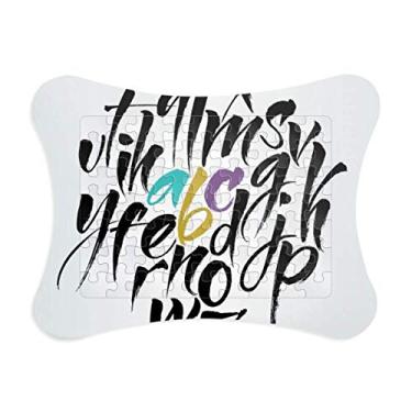 Imagem de Moldura de quebra-cabeça de papel estilo citação de alfabetos A to Z, jogo de quebra-cabeça para casa