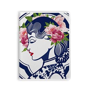 Imagem de Caderno de beleza rosa da cultura chinesa capa de goma diário capa macia