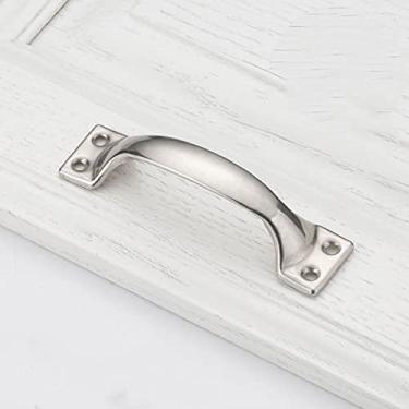 Imagem de Maçaneta da porta moderna e minimalista em aço inoxidável Leve econômica e leve maçaneta de ferragens para móveis, prateado 7812, médio, 2,2 cm