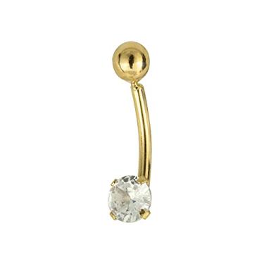 Imagem de Piercing de Umbigo Ouro 18k Tradicional Zircônia Redonda