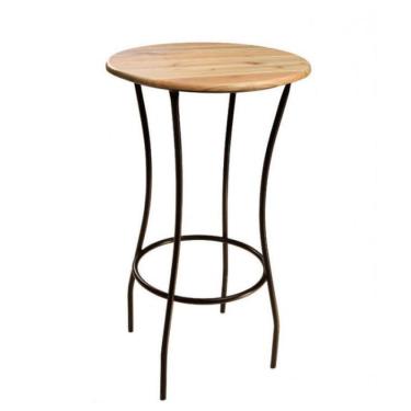 Imagem de Mesa bistrô redonda de madeira- Lais - Metal Art