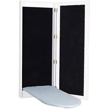 Imagem de Tábua De Passar Roupa Espelho Dobrável Montado Na Parede Moldura De Madeira Maciça Moderna Mobília Simples Instalação Fácil,95 X 35,5 X 9,5 Cm,Pleasant63