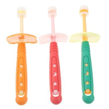 Imagem de ABOOFAN 3 Pecas escova de dente escovas de dente de bebê escova de bebê de silicone escovas de dentes para crianças escovas de dentes infantis escova anti-dente lavável filho pp