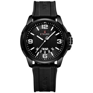 Imagem de Relógio De Pulso Masculino Pulseira Clássica De Silicone Esportivo Preto