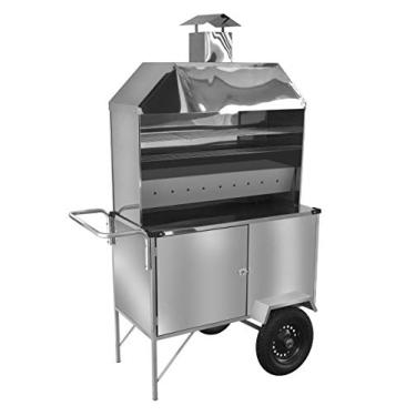 Imagem de Carrinho Churrasqueira Churrasco Espetinhos Luxo Estendido Inox Rodas Pneumáticas - Le06p - Cefaz