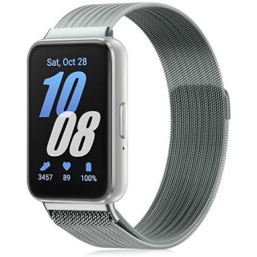 Imagem de Oanux Pulseiras de malha de metal para Samsung Galaxy Fit 3, pulseira de aço inoxidável compatível com Samsung Galaxy Fit 3 para mulheres e homens