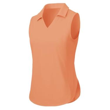 Imagem de TBMPOY Camiseta regata feminina de golfe sem mangas tênis FPS 50+ proteção solar secagem rápida polo atlética, rosa, M