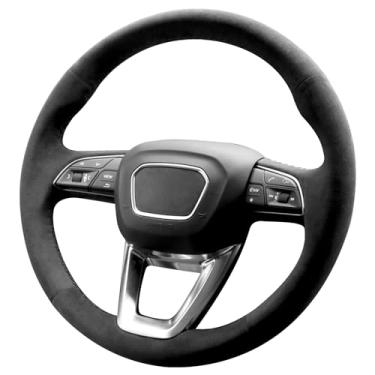 Imagem de Alfanxi Costura manual para volante de carro Alcantara para Audi A5/Q3/Q5/Q5 e/Q7/Q8/RS 5/RS Q8/S3/S4/S5/SQ5/SQ7/SQ8 com pás de câmbio (sem listras)