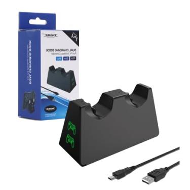 Imagem de Base Suporte Carregador Dock Duplo Cabo Usb Compatível com Controle Manete Ps4 Slim Pro