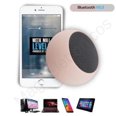Imagem de Mini Caixa De Som Bluetooth 5.0 Rosa Pc Tv Celular Notebook - Lehmox
