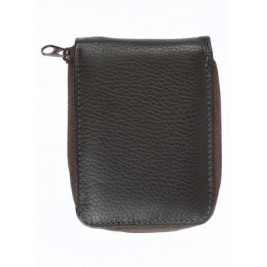 Imagem de Carteira masculina em couro legitimo com zíper - Betania Couros, Café