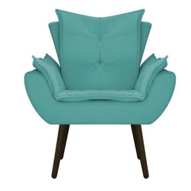 Imagem de Poltrona Decorativa Fenzzi Pés Palito Tabaco Sala de Espera Recepção S