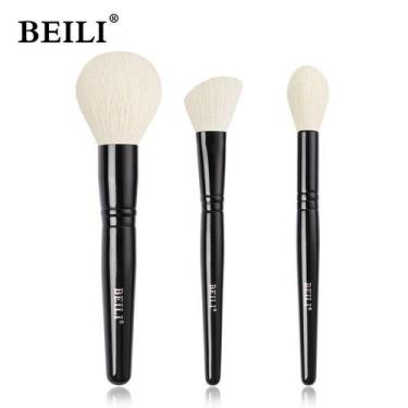 Imagem de Kit Pincéis De Maquiagem BEILI 03 PÇS Profissional Pó, Sombra Cabelo S