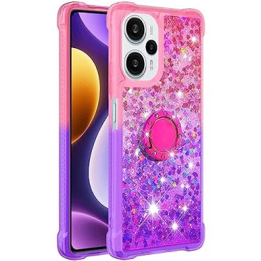 Imagem de Dinglijia Capa Xiaomi Poco F5, Capa Redmi Note 12 Turbo, Quicksand Series Glitter Bling Flutuante Líquido Flutuante TPU Amortecedor Capa de Telemóvel Feminina para Poco F5/Note 12 Turbo, YBLSZJ