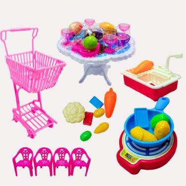Imagem de Kit Cozinha supermercado brinquedo infantil casinha 30 peças - Importa