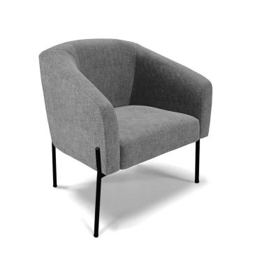 Imagem de Cadeira Sala De Jantar Pé De Ferro Preto Stella Linho D03 - D`rossi Cor Grafite