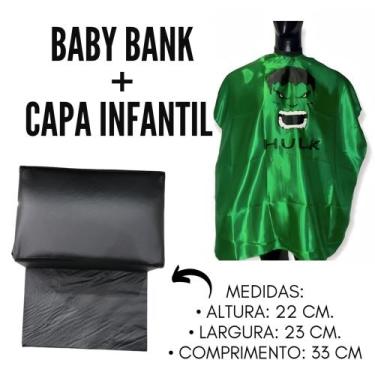 Imagem de Baby Bank Infantil Barbearia + Capa De Cortes De Cetim Zíper - Barber 