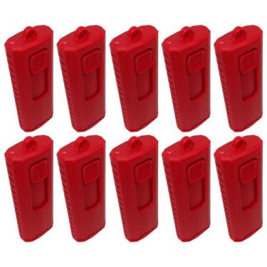 Imagem de 10 Carimbos Automaticos Pocket Stilo 20 - Sem Gravação, Vermelho