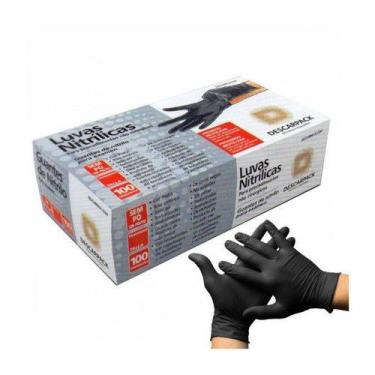 Imagem de Luva Nitrílica S/ Pó Preta Tamanho G 100 Unidades Descarpack