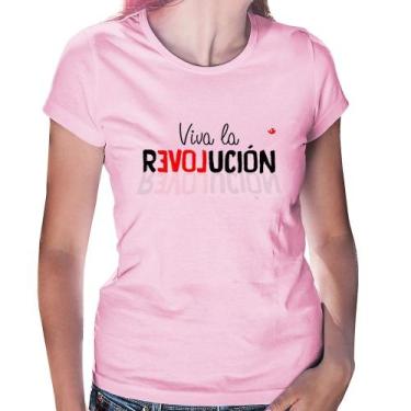 Imagem de Baby Look Viva la Revolución - Foca na Moda, Rosa bebê, M