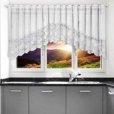 Imagem de Cortina Bando Renda Cascata Branca 3,00 M X 1,00Alt Roseiral - Interla