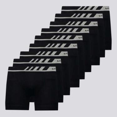 Imagem de Kit 9 Cuecas Lupo Boxer Microfibra Preta e Cinza, G