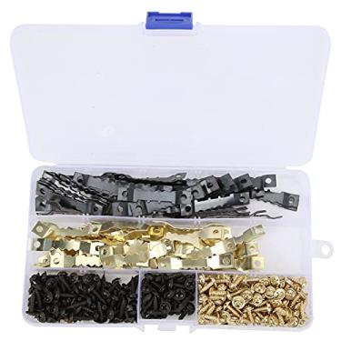 Imagem de Kit de Suspensão de Imagens, Cabide de Imagem de Dente de Serra de Metal Orifício Duplo Orifício Suspenso Kit de Ferramenta