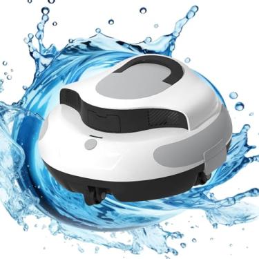 Imagem de Limpador De Piscina Sem Fio,Alimentado Por Bateria,Robô Aspirador De Piscina Totalmente AutomáTico,Para Piscina Plana Acima/Dentro Do Solo Até 100㎡,100 Minutos De Uso ContíNuo,Ipx8 à Prova D'áGua
