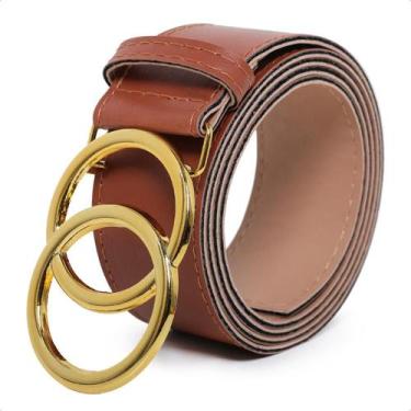 Imagem de Cinto Feminino Caramelo Argola Dupla Blogueira Estilosa - Bless Acessó